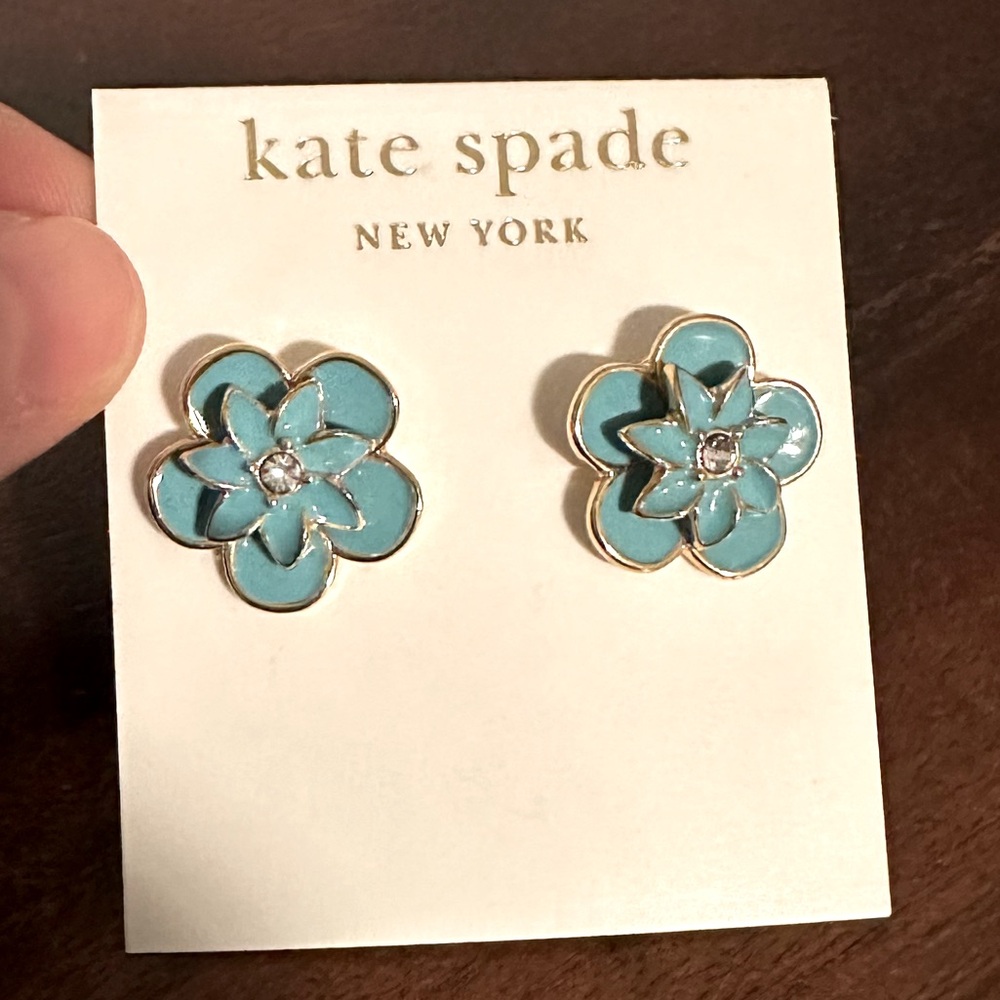 Kate Spade turquoise and gold flower earrings